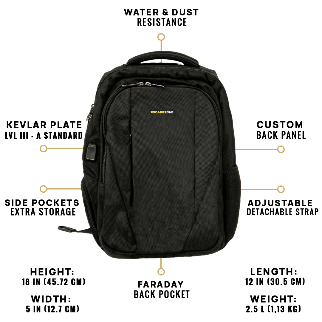 EscapeZone Shield/Faraday Ballistic Backpack-NAVY
