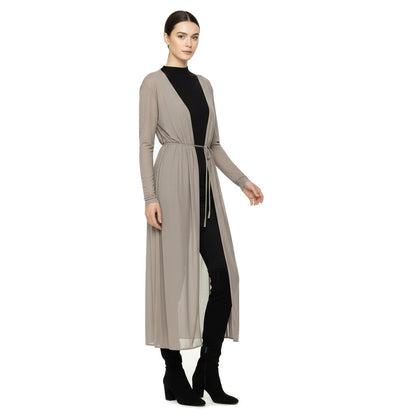 Silver Sheer Mesh Long Cover Up: EMF Shielding