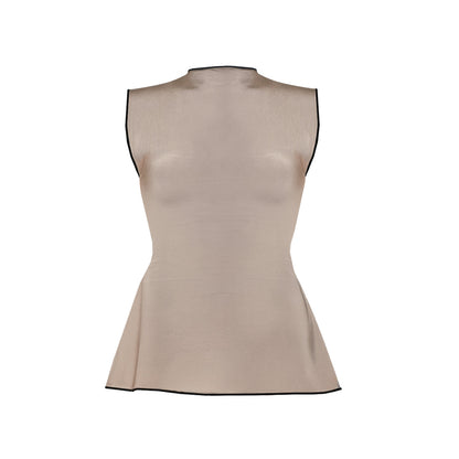 High Neck Peplum Stretch Tank: Reversible & EMF Shielding