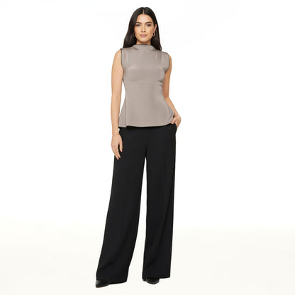 High Neck Peplum Stretch Tank: Reversible & EMF Shielding