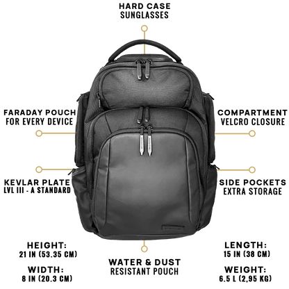 EscapeZone™ Dual Protection - Ballistic Backpack with 4 Faraday Bags
